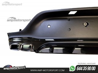 DIFUSOR TRASERO CON COLAS CROMADAS PARA MERCEDES GLC COUPE C253 NEGRO MATE/BRILLO