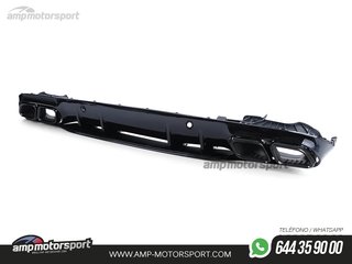 DIFUSOR TRASERO CON COLAS NEGRAS PARA MERCEDES CLASE C COUPE C205 NEGRO BRILLO