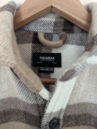Sobrecamisa cuadros marrón y blanco