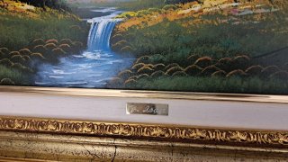Cuadro oleo decorativo paisaje con casa
