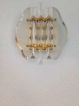 Lámpara de pared antigua cristal y metal