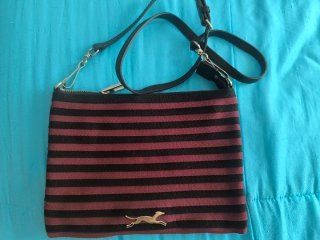Bolso Bimba y Lola rayas negro y granate
