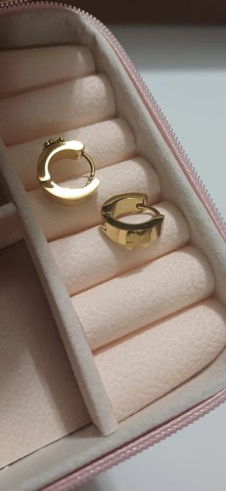 Pendientes acero dorado osito