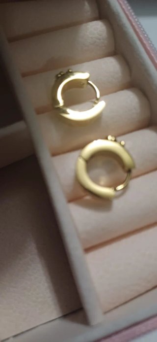 Pendientes acero dorado osito