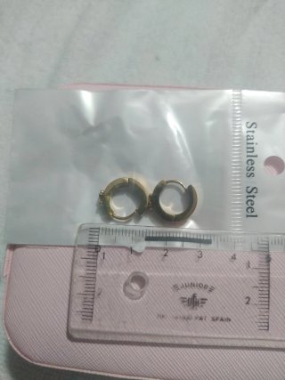 Pendientes acero dorado osito
