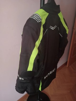 Chaqueta Moto Motoskin Negra y Verde