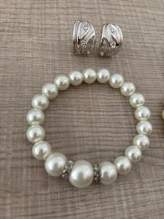 Lote Joyas Perlas y Abalorio Naranja nuevo