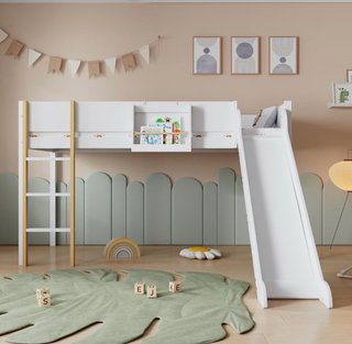 Cama alta infantil con tobogán