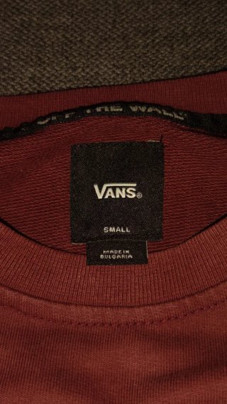 Sudadera Vans Talla S | Burdeos, blanco y negro.