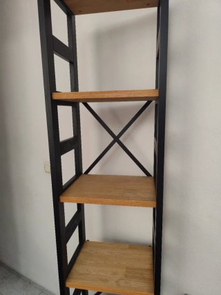 Estantería Metálica Madera Roble Blanco