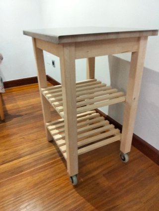 Mesa auxiliar de madera para cocina