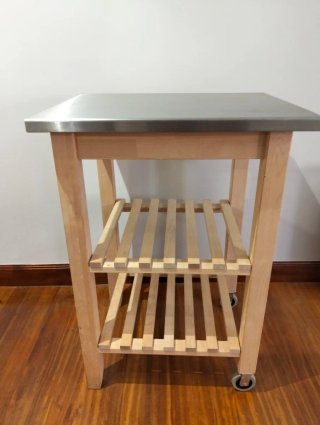 Mesa auxiliar de madera para cocina