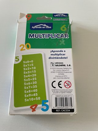 Juego de cartas Aprendo en casa Multiplicar