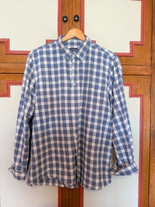 Camisa cuadros azul y blanco Dunhill