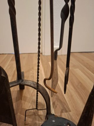 Set 9 Accesorios Chimenea Metal y Madera