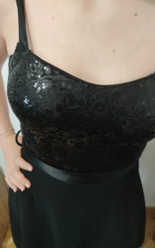 Vestido de fiesta negro lentejuelas