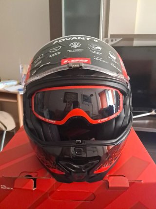 Casco LS2 FF910 Advant II Modular Negro/Rojo 2XL