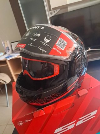 Casco LS2 FF910 Advant II Modular Negro/Rojo 2XL