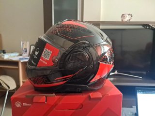 Casco LS2 FF910 Advant II Modular Negro/Rojo 2XL