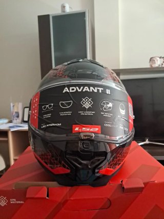 Casco LS2 FF910 Advant II Modular Negro/Rojo 2XL