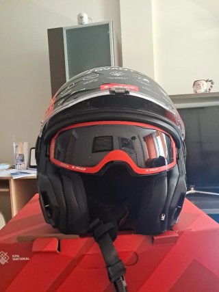 Casco LS2 FF910 Advant II Modular Negro/Rojo 2XL