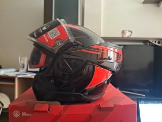 Casco LS2 FF910 Advant II Modular Negro/Rojo 2XL