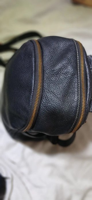 Mochila Cuero Genuino Negra Mujer Elegante