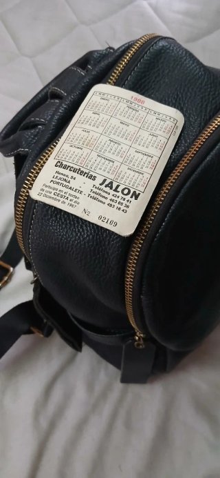 Mochila Cuero Genuino Negra Mujer Elegante