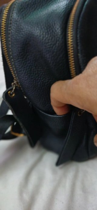 Mochila Cuero Genuino Negra Mujer Elegante