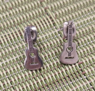 Colgante y pendientes acero inoxidable guitarra