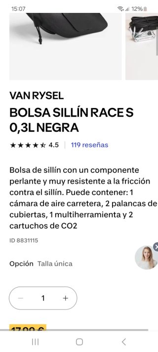 Bolsa sillín Van Rysel Race S