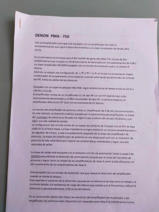 Amplificador Denon PMA-750 Plata.