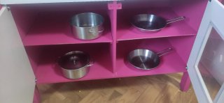 Cocina de juguete rosa