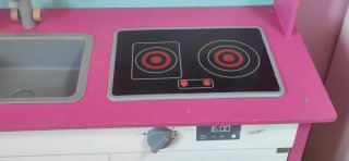 Cocina de juguete rosa