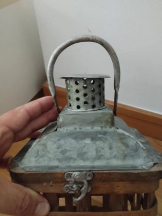 Lámpara Decorativa Metal y Madera para terraza