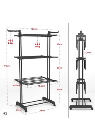 Tendedero Vertical Plegable Negro
