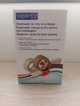 Dispensador cinta embalaje rojo y blanco