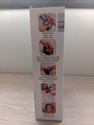 Dispensador cinta embalaje rojo y blanco