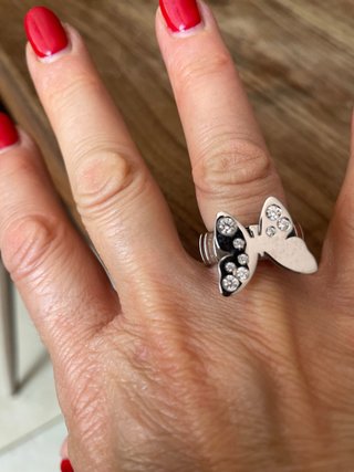 Anello Farfalla con Cristalli Argento