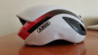 Casco Ciclismo Abus GameChanger Blanco y rojo.
