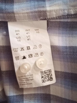 Camisa Hugo Boss cuadros azul M/41 usada una vez