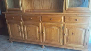 Conjunto comedor: mesa + 6 sillas madera