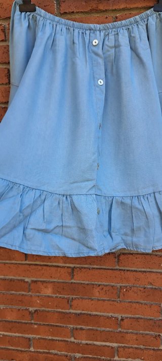Camisa de volantes azul