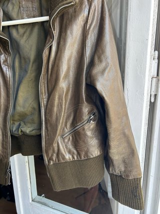 Chaqueta Cuero Marrón Leathertex Talla M