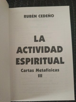 La actividad espiritual Cartas metafísicas