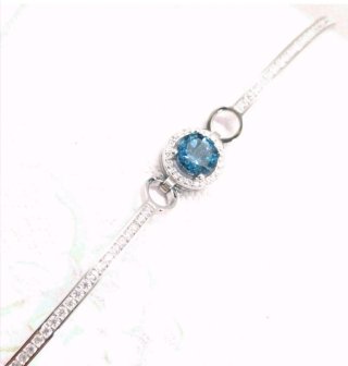 Pulsera Plata con Topacio Azul Londres