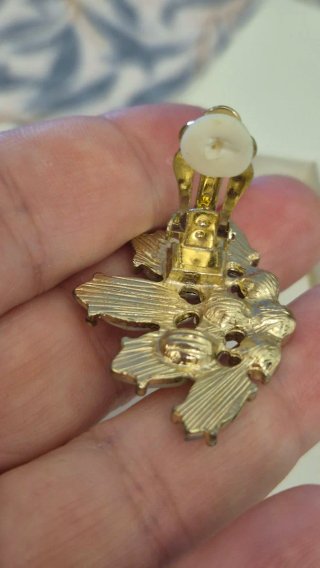 Pendientes vintage años 90 cristales dorados