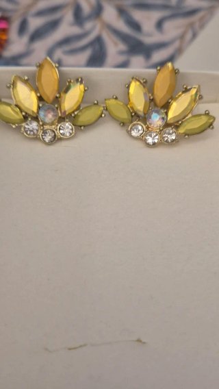 Pendientes vintage años 90 cristales dorados