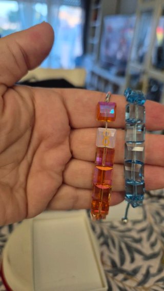 Pulseras Swarovski Cristal Azul y Rojo