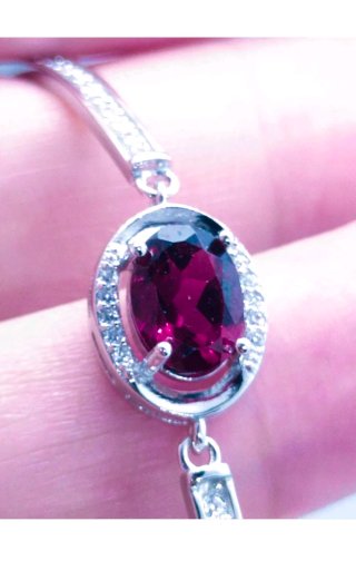 Pulsera Plata con Granate Natural